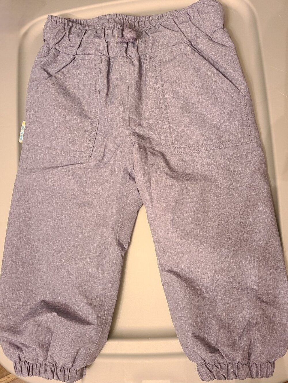 JAN & JUL - Fleece-Lined Rain Pants – 1T – Heather Grey
